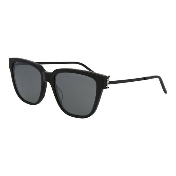 Saint Laurent Womens Cat Eye Black Silver Fashion Designer Eyewear - Picture 1 of 4